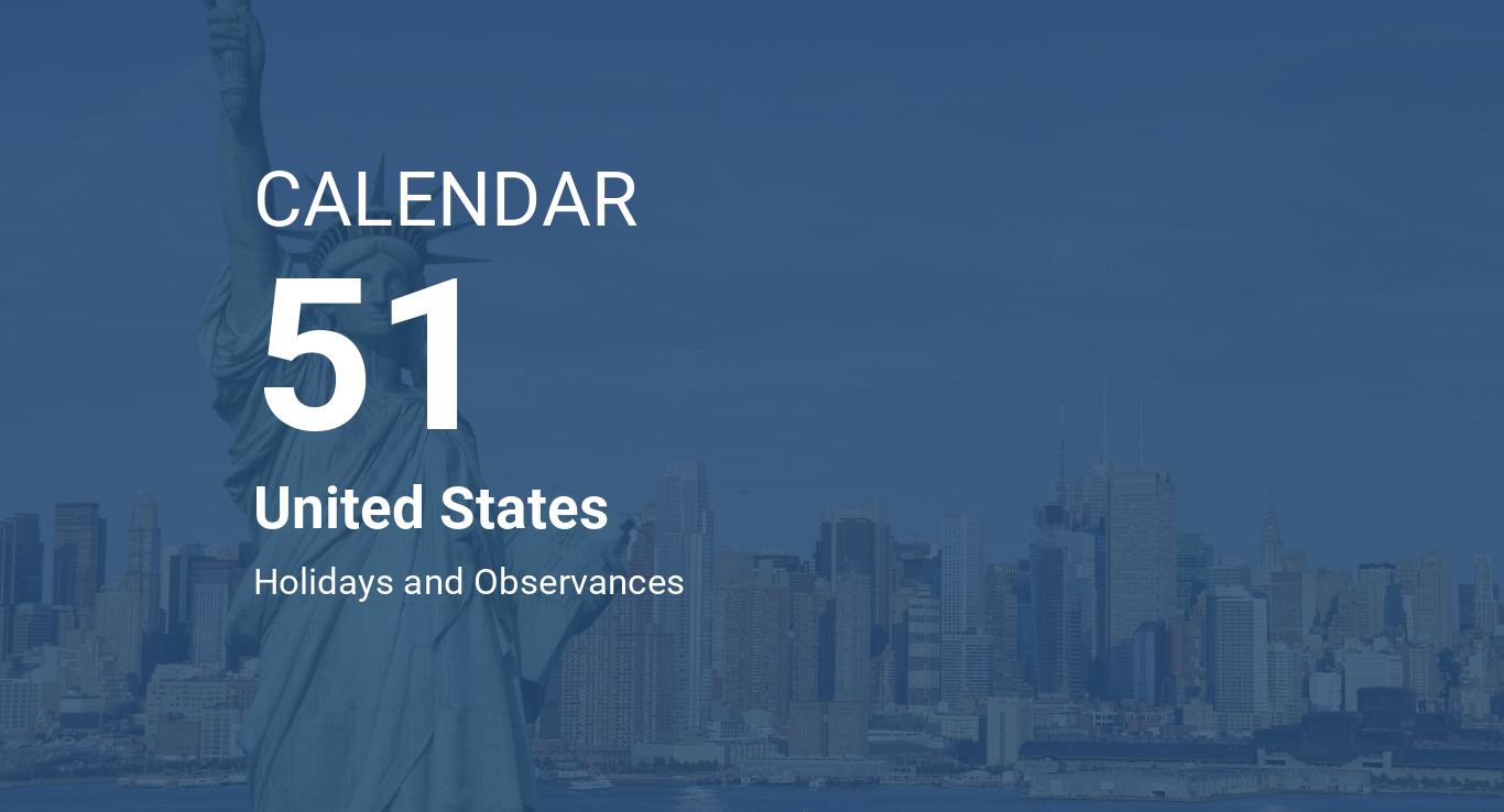 Year 51 Calendar United States